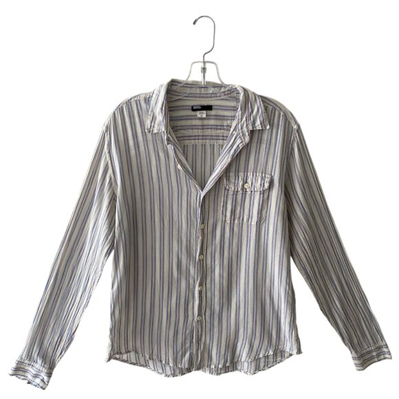 BDG Stripped Button-Down Long Sleeve Shirt Size M 100% cotton Layering Preppy - Picture 2 of 7